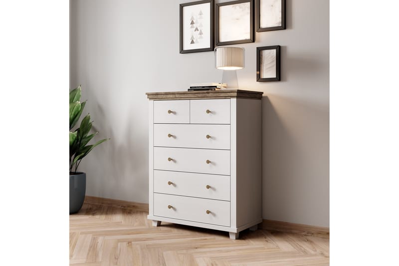 Doade kommode 90x42x112,5 cm - Askegrå/Natur - Oppbevaring - Oppbevaringsmøbler - Kommode - Entrekommode