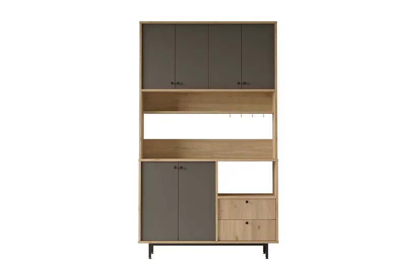 Donae Kommode 120 cm, Eik/Antrasitt