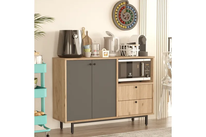 Donae Kommode 120 cm - Eik/Antrasitt - Oppbevaring - Oppbevaringsmøbler - Kommode