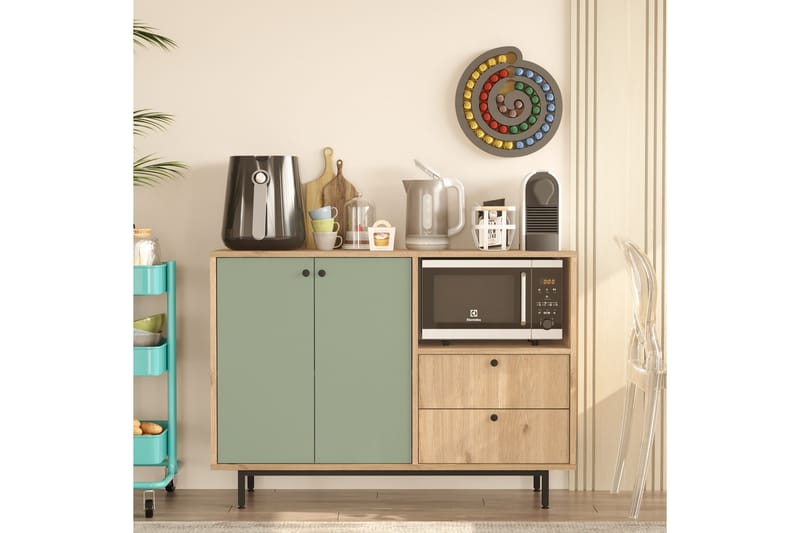 Donae Kommode 120 cm - Eik/Grønn - Oppbevaring - Oppbevaringsmøbler - Kommode
