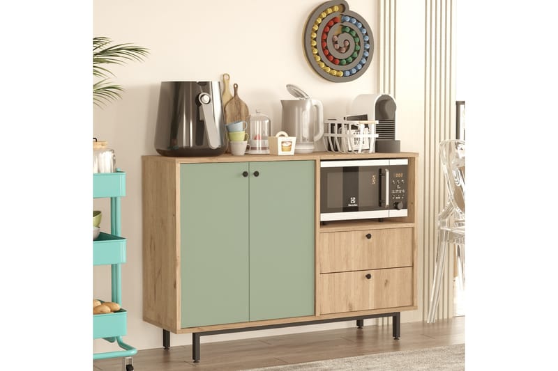 Donae Kommode 120 cm - Eik/Grønn - Oppbevaring - Oppbevaringsmøbler - Kommode