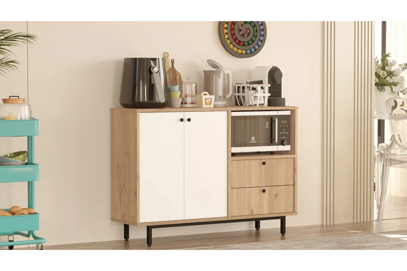 Donae Kommode 120 cm - Eik/Hvit - Oppbevaring - Oppbevaringsmøbler - Kommode