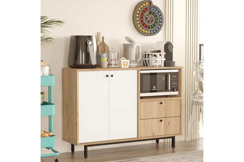 Donae Kommode 120 cm - Eik/Hvit - Oppbevaring - Oppbevaringsmøbler - Kommode