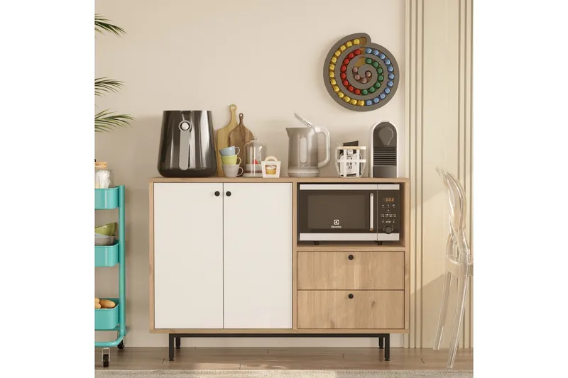 Donae Kommode 120 cm - Eik/Hvit - Oppbevaring - Oppbevaringsmøbler - Kommode