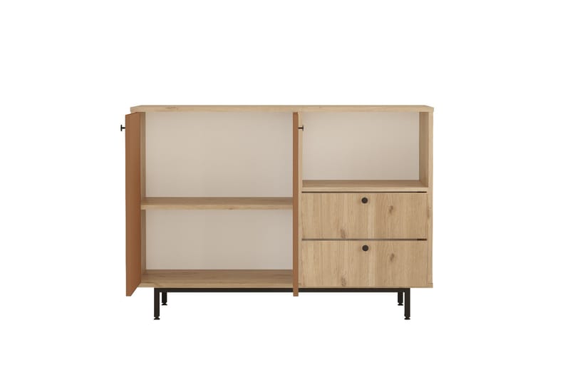 Donae Kommode 120 cm - Eik/Rød - Oppbevaring - Oppbevaringsmøbler - Kommode
