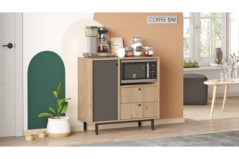Donae Kommode 88 cm - Eik/Antrasitt - Oppbevaring - Oppbevaringsmøbler - Kommode - Entrekommode