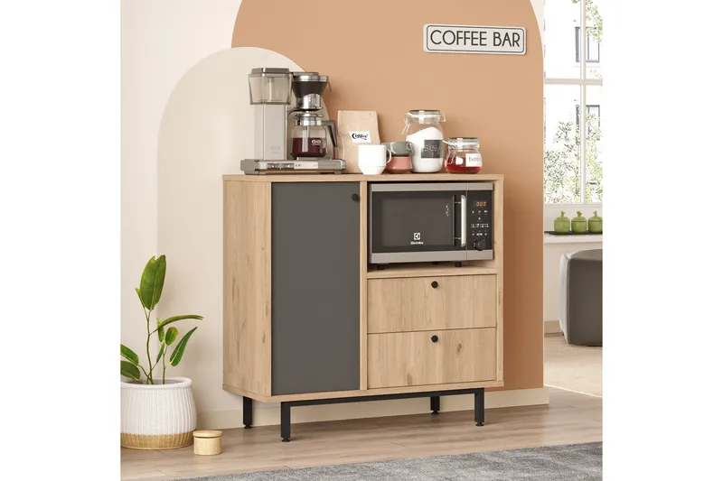 Donae Kommode 88 cm - Eik/Antrasitt - Oppbevaring - Oppbevaringsmøbler - Kommode - Entrekommode