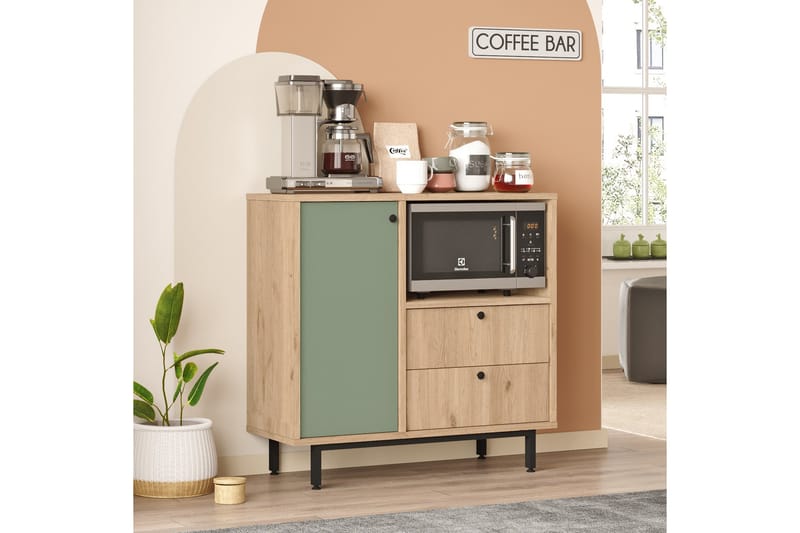 Donae Kommode 88 cm - Eik/Grønn - Oppbevaring - Oppbevaringsmøbler - Kommode - Entrekommode