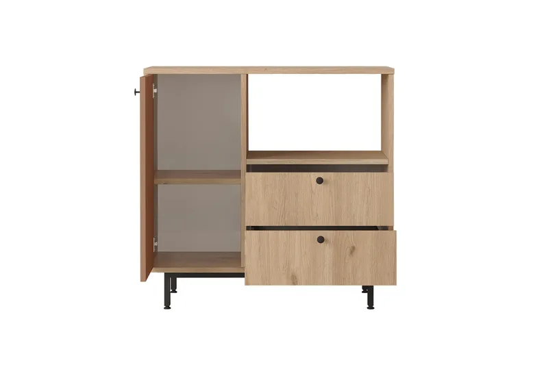 Donae Kommode 88 cm - Eik/Rød - Oppbevaring - Oppbevaringsmøbler - Kommode - Entrekommode