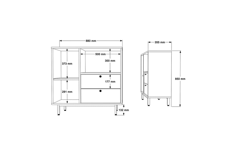 Donae Kommode 88 cm - Hvit - Oppbevaring - Oppbevaringsmøbler - Kommode - Entrekommode