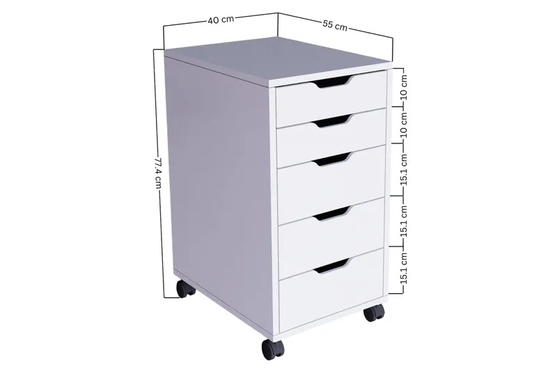 Durusu Kommode 40 cm - Hvit - Oppbevaring - Oppbevaringsmøbler - Kommode - Entrekommode