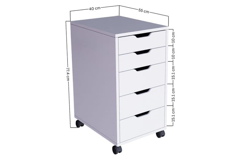 Durusu Kommode 40 cm - Hvit - Oppbevaring - Oppbevaringsmøbler - Kommode - Entrekommode