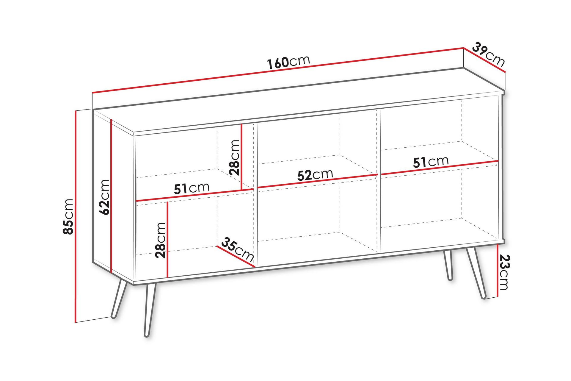 Edson Kommode 160 cm - Svart - Oppbevaring - Oppbevaringsmøbler - Kommode
