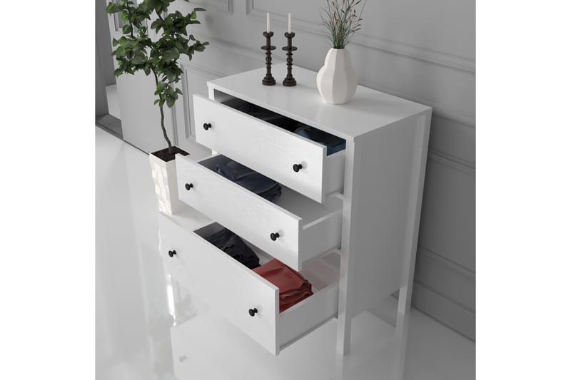 Elspet Kommode 77 cm - Brun/Hvit - Oppbevaring - Oppbevaringsmøbler - Kommode - Entrekommode