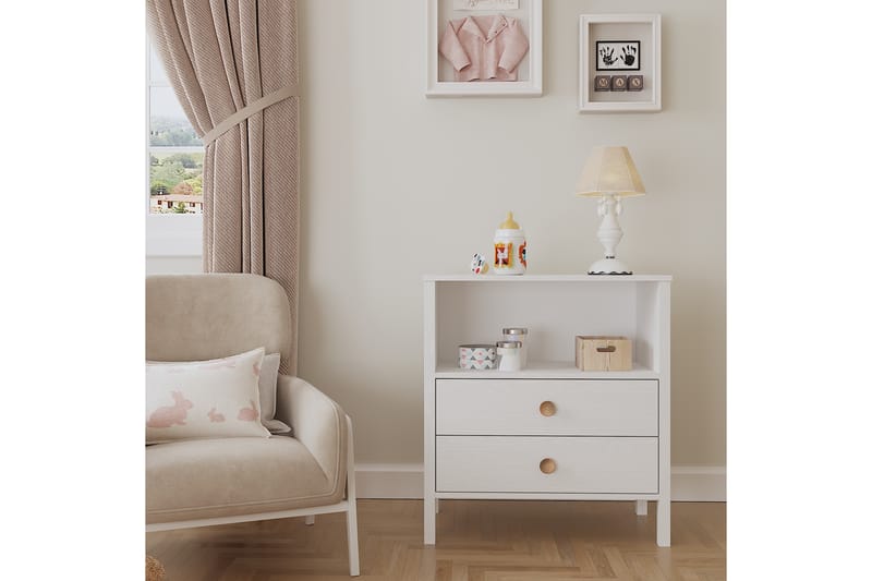 Elspet Kommode 80 cm - Brun/Hvit - Oppbevaring - Oppbevaringsmøbler - Kommode - Entrekommode