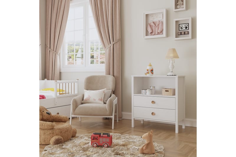 Elspet Kommode 80 cm - Brun/Hvit - Oppbevaring - Oppbevaringsmøbler - Kommode - Entrekommode