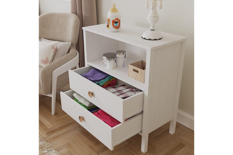 Elspet Kommode 80 cm - Brun/Hvit - Oppbevaring - Oppbevaringsmøbler - Kommode - Entrekommode