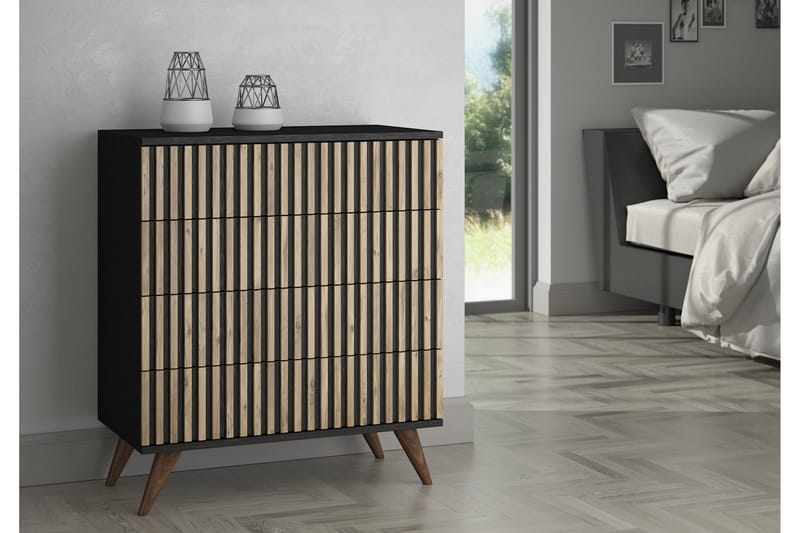 Elspet Kommode 80 cm - Svart/Brun - Oppbevaring - Oppbevaringsmøbler - Kommode - Entrekommode