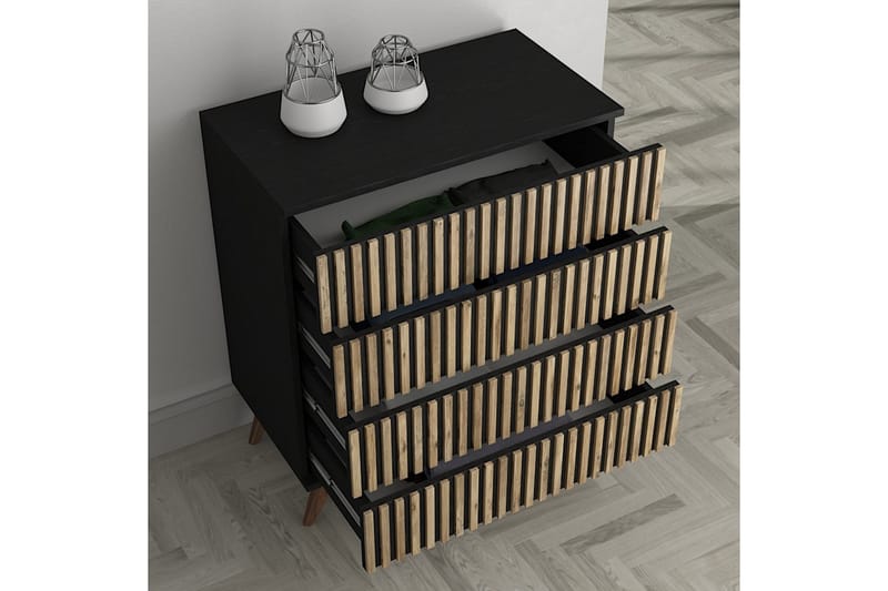 Elspet Kommode 80 cm - Svart/Brun - Oppbevaring - Oppbevaringsmøbler - Kommode - Entrekommode