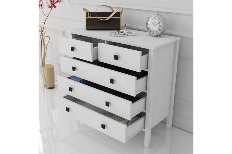 Elspet Kommode 90 cm - Brun/Hvit - Oppbevaring - Oppbevaringsmøbler - Kommode - Entrekommode