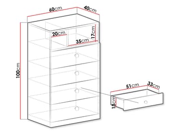 Elvaren Skjenk 60 cm - Oppbevaring - Oppbevaringsmøbler - Kommode - Entrekommode