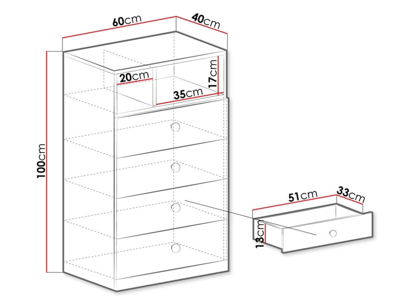 Elvaren Skjenk 60 cm - Oppbevaring - Oppbevaringsmøbler - Kommode - Entrekommode
