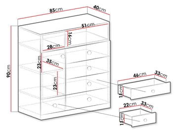 Elvaren Skjenk 85 cm - Oppbevaring - Oppbevaringsmøbler - Kommode - Entrekommode