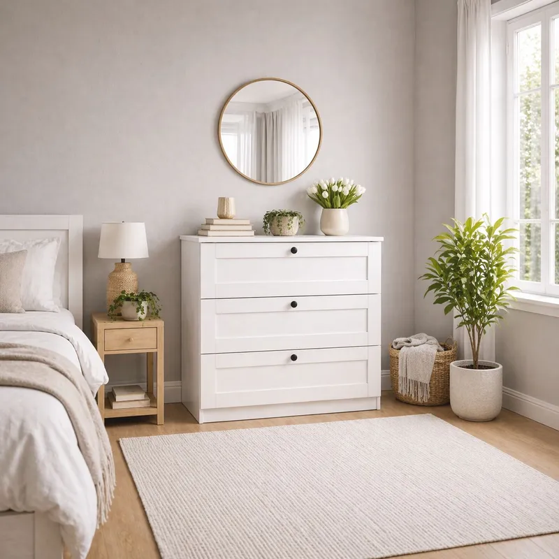 Kommode Hanah Home Lucas (80 x 7,5 x 42,5 cm) Hvit, Hvit