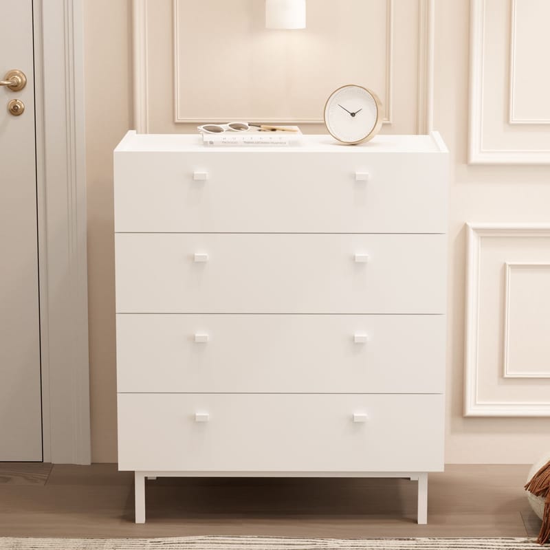 Kommode Hanah Home Luke (80 x 93,1 x 41,8 cm) Hvit - Hvit - Oppbevaring - Oppbevaringsmøbler - Kommode - Entrekommode