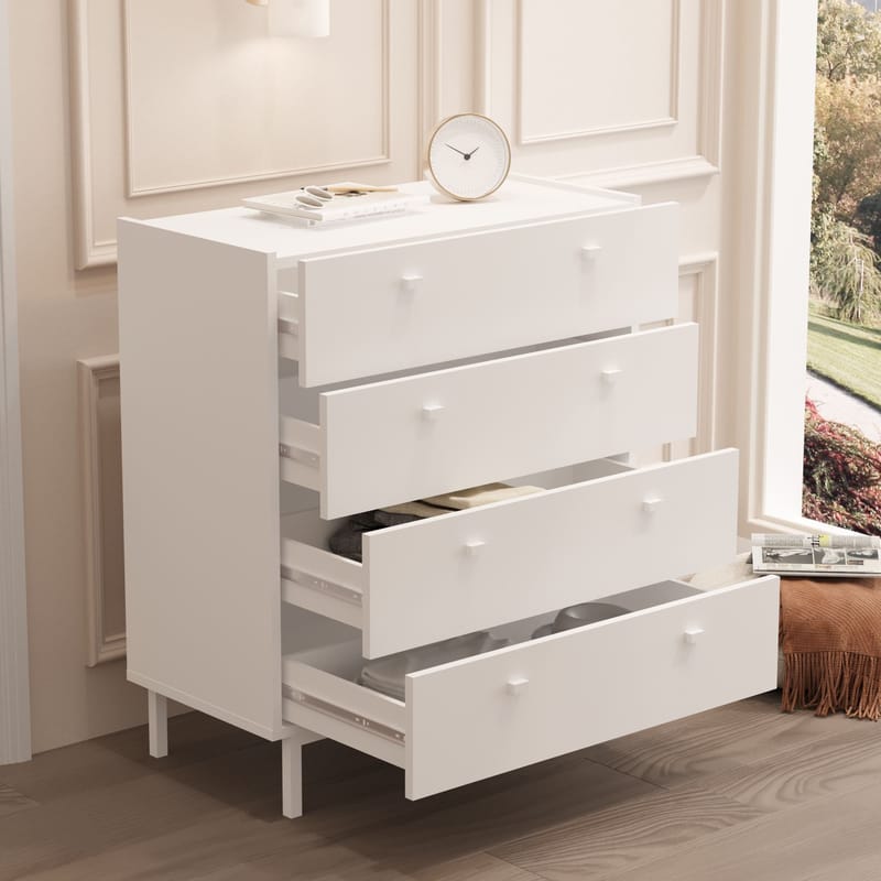 Kommode Hanah Home Luke (80 x 93,1 x 41,8 cm) Hvit - Hvit - Oppbevaring - Oppbevaringsmøbler - Kommode - Entrekommode