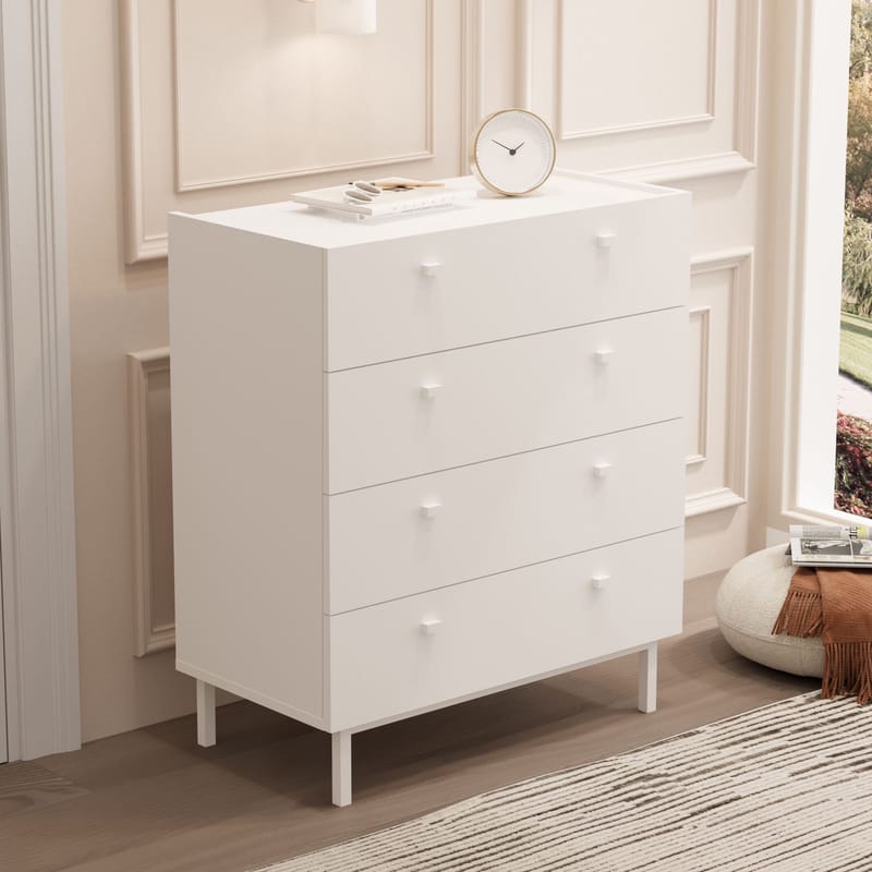 Kommode Hanah Home Luke (80 x 93,1 x 41,8 cm) Hvit - Hvit - Oppbevaring - Oppbevaringsmøbler - Kommode - Entrekommode
