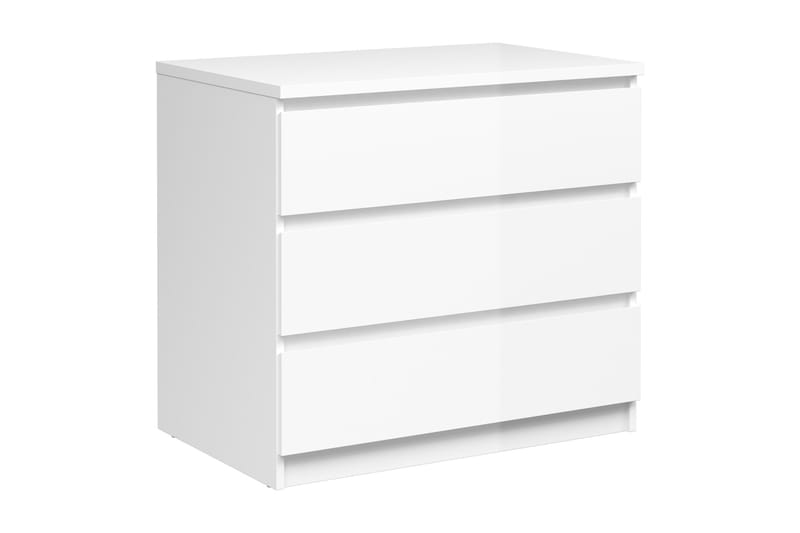 Naia Kommode 77 cm 3 Skuffer - Hvit/Høyglans - Oppbevaring - Oppbevaringsmøbler - Kommode - Entrekommode