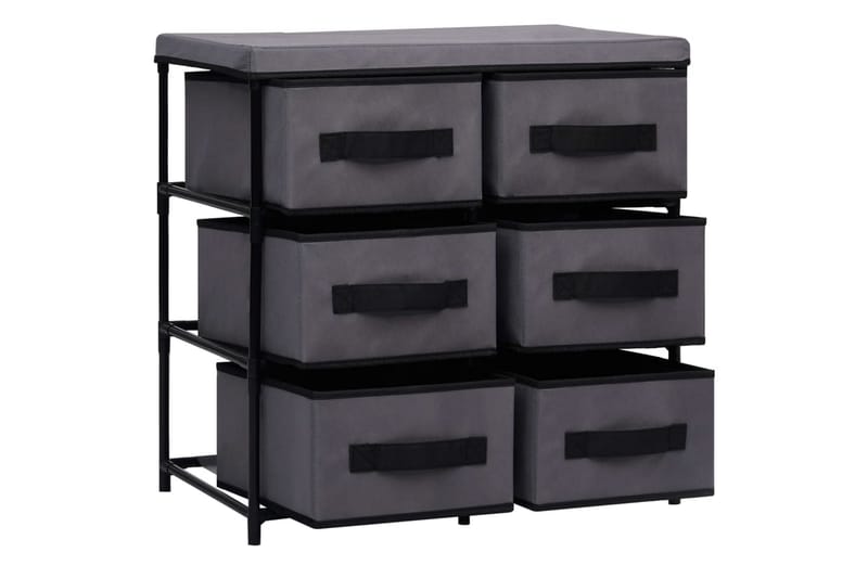 Oppbevaringsskap med 6 skuffer 55x29x55 cm grå stål - Oppbevaring - Gangoppbevaring