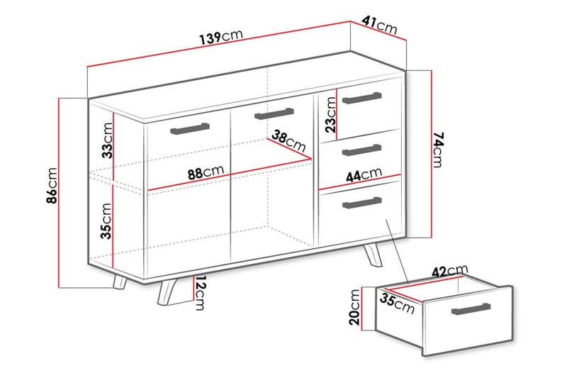 Escaldes Kommode 41x139 cm - Grønn/Gull - Oppbevaring - Oppbevaringsmøbler - Kommode - Entrekommode