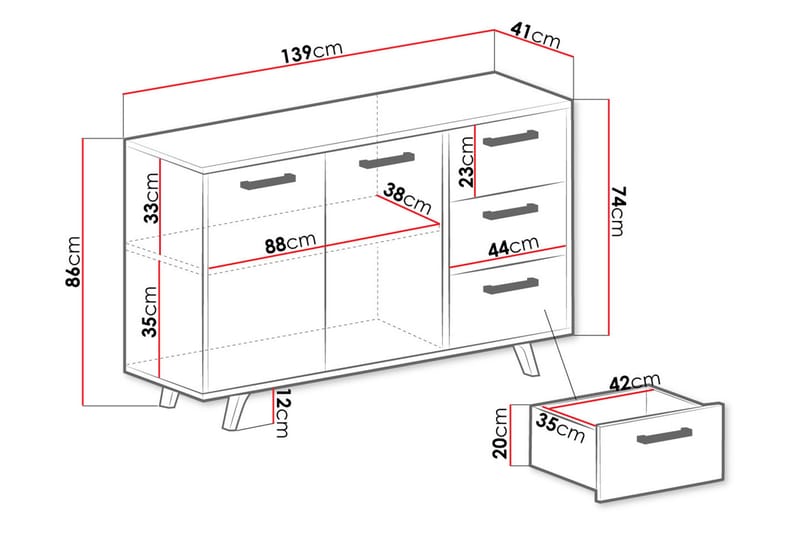 Escaldes Kommode 41x139 cm - Grønn/Gull - Gangoppbevaring - Entrekommode - Kommode