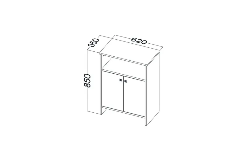 Flerbruks Kapasitetskap Cladells Sonomo / Hvit - Hvit - Oppbevaring - Oppbevaringsmøbler - Kommode - Entrekommode