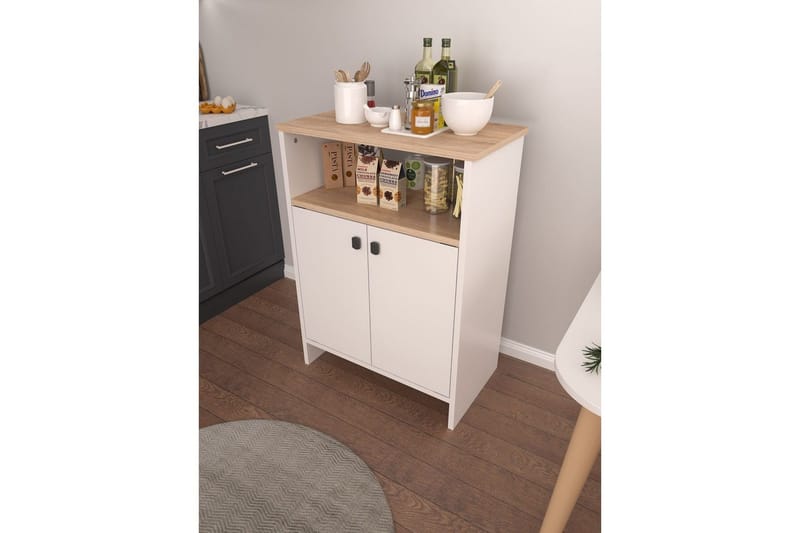 Flerbruks Kapasitetskap Cladells Sonomo / Hvit - Hvit - Oppbevaring - Oppbevaringsmøbler - Kommode - Entrekommode