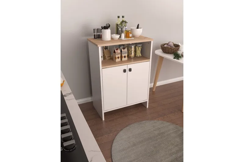 Flerbruks Kapasitetskap Cladells Sonomo / Hvit - Hvit - Oppbevaring - Oppbevaringsmøbler - Kommode - Entrekommode