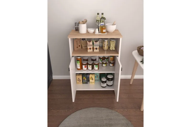 Flerbruks Kapasitetskap Cladells Sonomo / Hvit - Hvit - Oppbevaring - Oppbevaringsmøbler - Kommode - Entrekommode