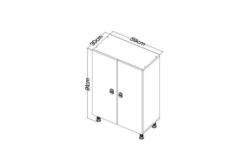 Flerbruks Kapasitetskap Sourav Atlantisk Furu / Hvit - Brun/Hvit - Oppbevaring - Oppbevaringsmøbler - Kommode - Entrekommode