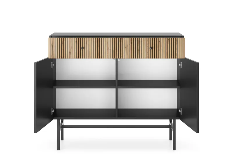 Francisca Kommode 104 cm - Svart/Eik - Oppbevaring - Oppbevaringsmøbler - Kommode