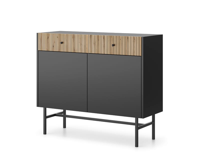 Francisca Kommode 104 cm - Svart/Eik - Oppbevaring - Oppbevaringsmøbler - Kommode