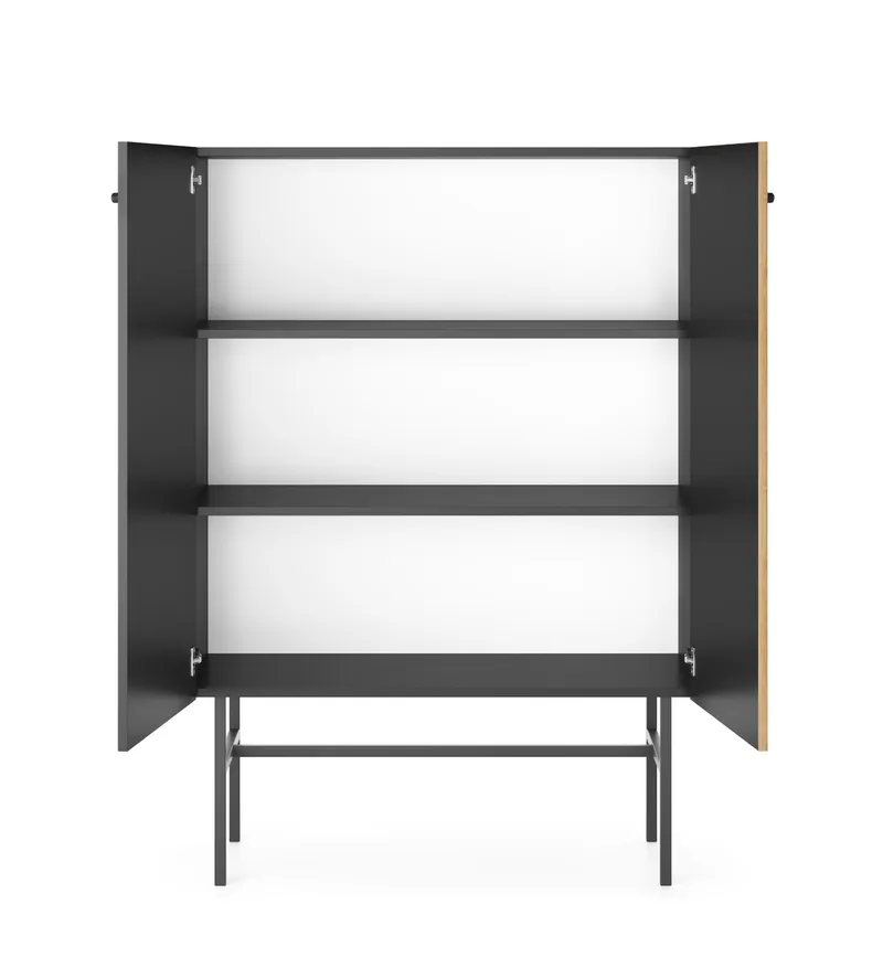 Francisca Kommode 93 cm - Svart/Eik - Oppbevaring - Oppbevaringsmøbler - Kommode - Entrekommode