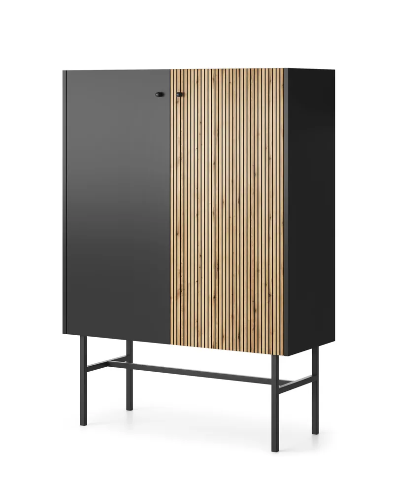 Francisca Kommode 93 cm - Svart/Eik - Oppbevaring - Oppbevaringsmøbler - Kommode - Entrekommode