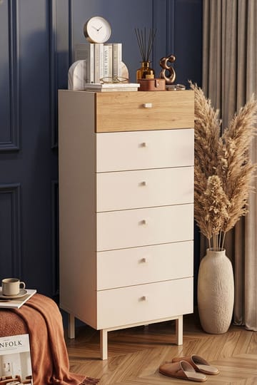 Kommode Hanah Home Luke (47,9 x 113,2 x 36,8 cm) Sand eik - Sandfarget eik - Oppbevaring - Oppbevaringsmøbler - Kommode