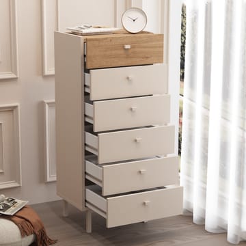 Kommode Hanah Home Luke (47,9 x 113,2 x 36,8 cm) Sand eik - Sandfarget eik - Oppbevaring - Oppbevaringsmøbler - Kommode