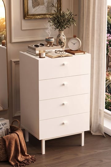 Kommode Hanah Home Luke (47,9 x 80,1 x 36,8 cm) Hvit - Hvit - Oppbevaring - Oppbevaringsmøbler - Kommode