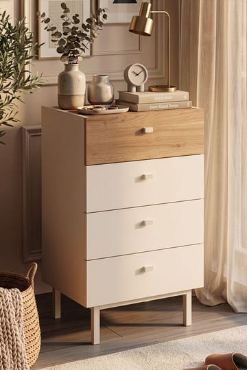 Kommode Hanah Home Luke (47,9 x 80,1 x 36,8 cm) Sand eik - Sand og eik - Oppbevaring - Oppbevaringsmøbler - Kommode