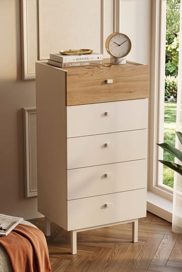 Kommode Hanah Home Luke (47,9 x 96,6 x 36,8 cm) Sand eik - Sandfarget eik - Oppbevaring - Oppbevaringsmøbler - Kommode