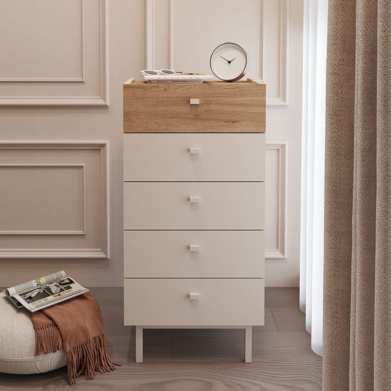 Kommode Hanah Home Luke (47,9 x 96,6 x 36,8 cm) Sand eik - Sandfarget eik - Oppbevaring - Oppbevaringsmøbler - Kommode